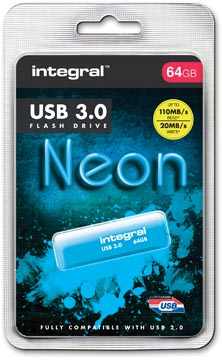 INTEGRAL USB3 NEON 64GB BLAUW