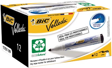 WITBORDSTIFT BIC (ZWART, RONDE PUNT)