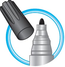 WITBORDSTIFT BIC (ZWART, RONDE PUNT)