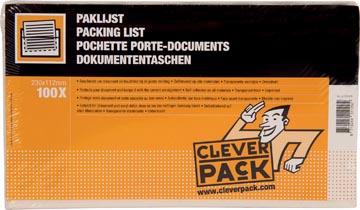 Cleverpack documenthouder, onbedrukt, ft 230 x 112 mm, pak van 100 stuks