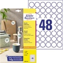 AVERY ETIKETTEN ROND 30MM WIT PERM.