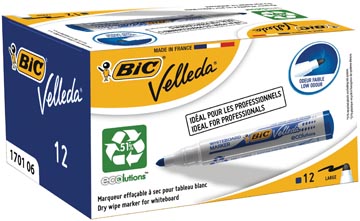 WITBORDSTIFT BIC (BLAUW, RONDE PUNT)
