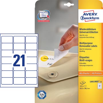 ZWECK STICK&LIFT ETIKETTEN (63.5X38.1MM)