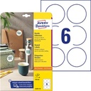 ETIK ROND WT PERM 80MM 60X