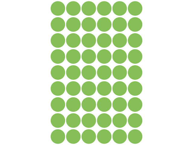 Etiket Zweckform 12mm rond, fluo groen, 270 stuks