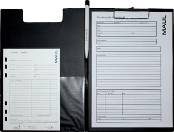 MAUL KLEMBORDMAP MET INSTEEK BINNENZIJDE A4 STAAND ZWART