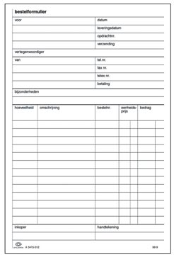 BESTELFORMULIER 210X148MM