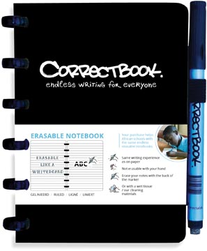 CORRECTBOOK A6 GELIJND ZWART