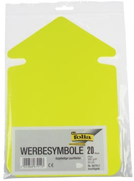 20 FLUO PIJLEN 24 CM GEEL