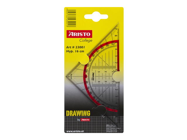 GEODRIEHOEK 16CM GEO COLLEGE ARISTO (ZONDER GREEP)