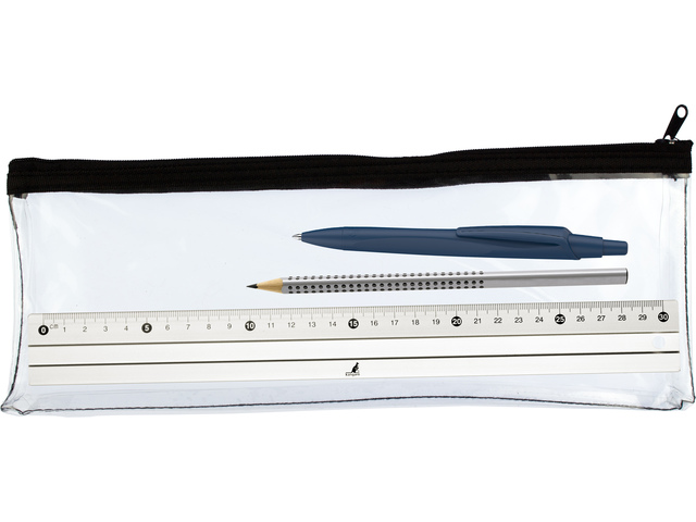 Etui Kangaro transparant 125x330mm zwarte rits