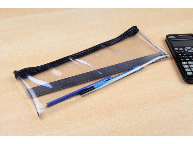 Etui Kangaro transparant 125x330mm zwarte rits