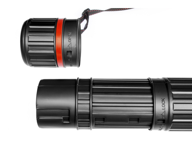 Kangaro tekenkoker - rond 12.5 cm - uitschuifbaar 77 - 132 cm - zwart - K-830202