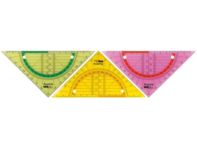 GEODRIEHOEK ARISTO GEOFLEX 14cm FLEXIBEL NEON KLEUREN