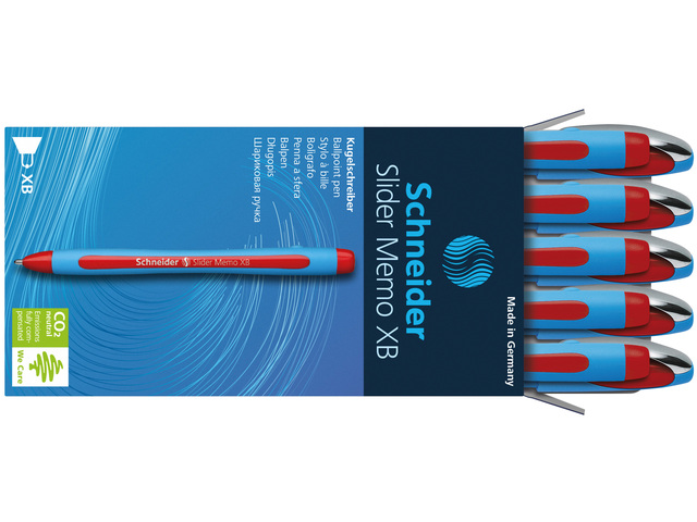 Schneider Balpen Slider Memo XB, rood, 1.4mm