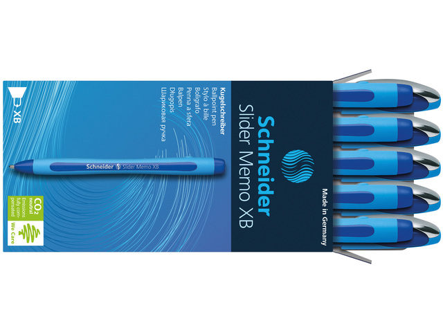 BALPEN BLAUW XB SLIDER MEMO SCHNEIDER