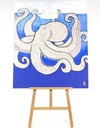 Atelier ezel Kangro voor doeken van 4,9 cm dik. Beukenhout. Tray 56x5cm. Ezel 61x151x90cm (b/h/d)