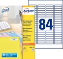 laseretiket Avery 46x11,1mm wit 100 vel 84 etiketten per vel