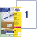 Avery L7167, Verzendetiketten, Laser, Ultragrip, wit, 100 vellen, 1 per vel, 199,6 x 289,1 mm