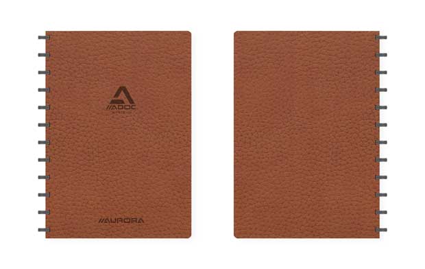 ADOC BUSINESS GERUIT- A4 - LEDER-LOOK MET ZWARTE RINGEN