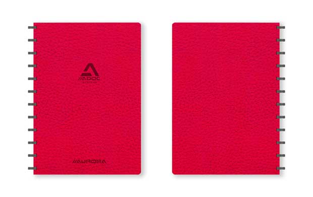 ADOC BUSINESS GERUIT- A4 - LEDER-LOOK MET ZWARTE RINGEN