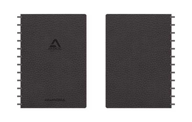 ADOC BUSINESS GERUIT- A4 - LEDER-LOOK MET ZWARTE RINGEN