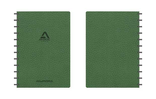 ADOC BUSINESS GERUIT- A4 - LEDER-LOOK MET ZWARTE RINGEN