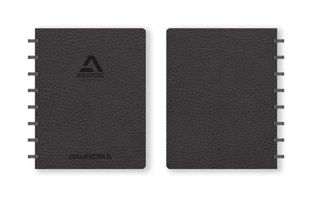 ADOC BUSINESS GERUIT - A5 - LEDER-LOOK MET ZWARTE RINGEN