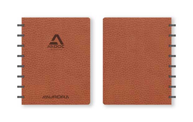 ADOC BUSINESS GERUIT - A5 - LEDER-LOOK MET ZWARTE RINGEN