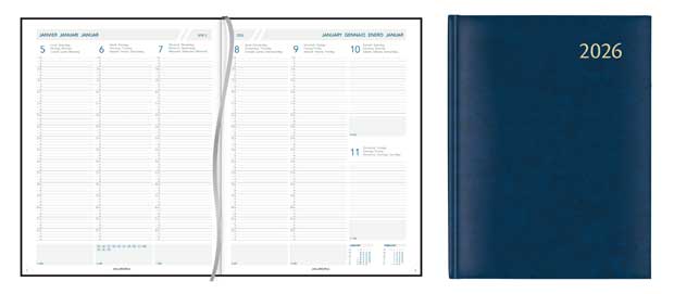 AGENDA PLAN-A-WEEK GEBONDEN BLAUW