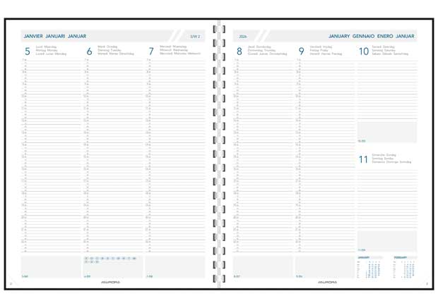 AGENDA PLAN-A-WEEK GEBONDEN BLAUW