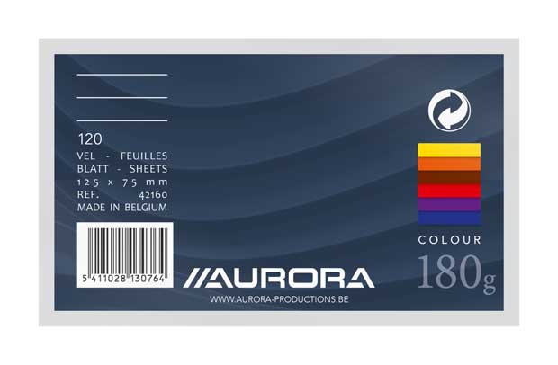 FICHES (75X125MM, ASSORTIMENT, GELIJND)