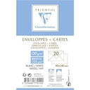 Set 20 Enveloppen gegomd 90x140 + 20 Kaarten - Wit