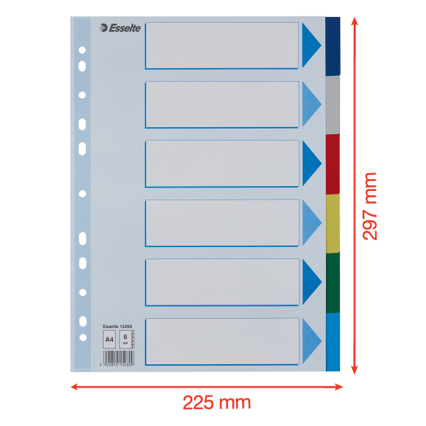 VERDEELKAARTEN KUNSTSTOF A4 (6)