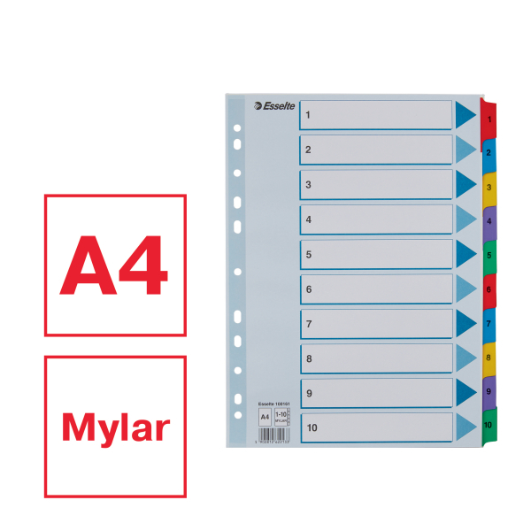INDEX LUXE MYLAR PLUS A4 (CIJFERS 1-10)