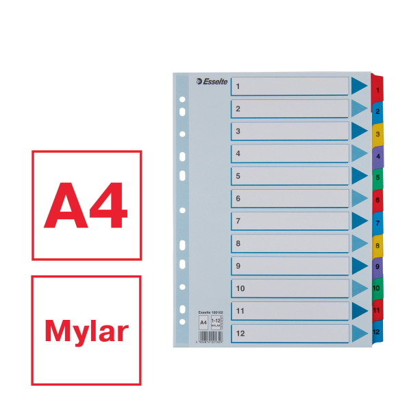 INDEX LUXE MYLAR PLUS A4 (CIJFERS 1-12)