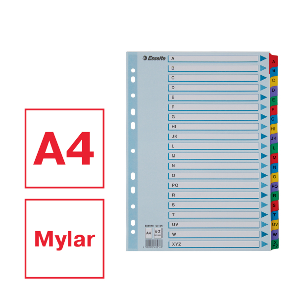 INDEX LUXE MYLAR PLUS A4 A-Z