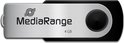 MediaRange Flexi USB STICK - 4GB,  15MB/s USB 2.0 black-silver