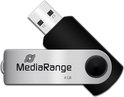 MediaRange Flexi USB STICK - 4GB,  15MB/s USB 2.0 black-silver
