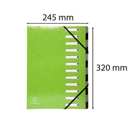 SORTEERMAP A4 12 BLAD (GROEN PLASTIC)