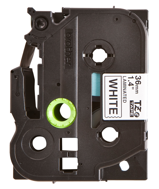 TAPE PT TZ 36MM WIT/ZWART