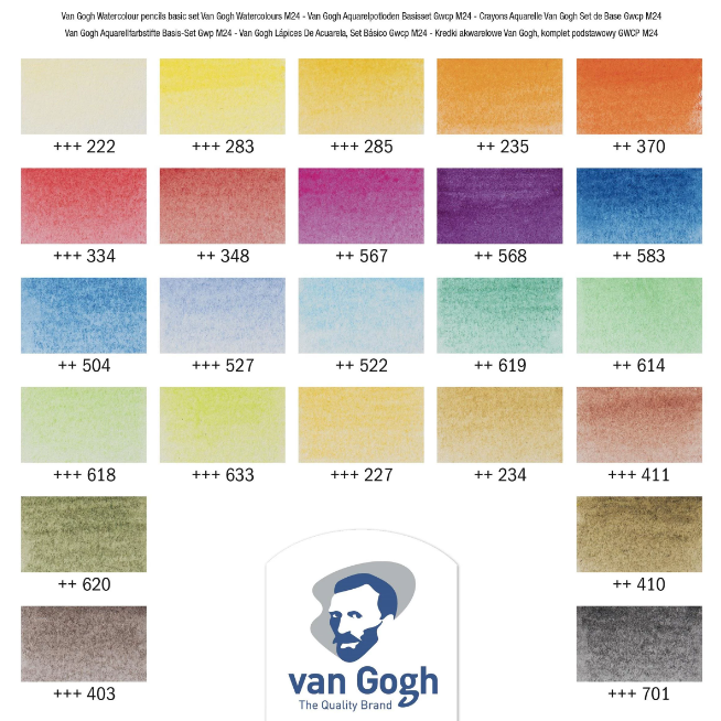 Van Gogh Basisset aquarelpotloden met 24 kleuren