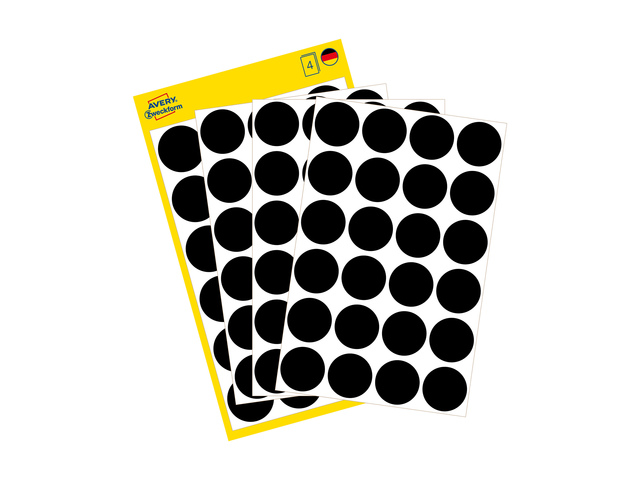 ZWECK ETIKETTEN (18MM (ROND), ZWART)