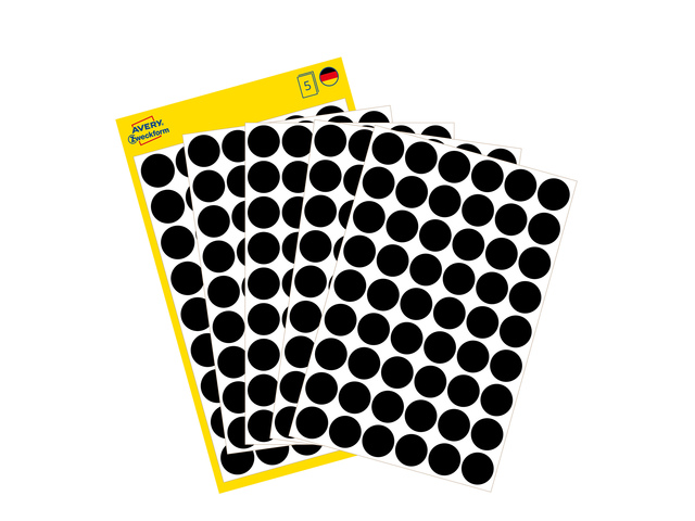 ZWECK ETIKETTEN (12MM (ROND), ZWART)