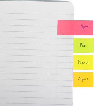 Q-Connect Quick Tabs, Ft 20 X 50 Mm, 4 X 50 Tabs, Geassorteerde Kleuren