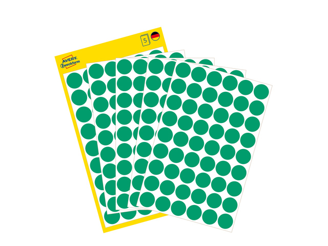 ZWECK ETIKETTEN (12MM (ROND), GROEN)