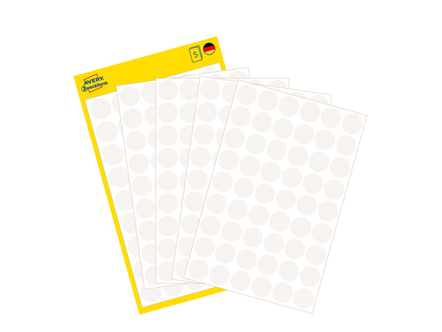 ZWECK ETIKETTEN (12MM (ROND), WIT)