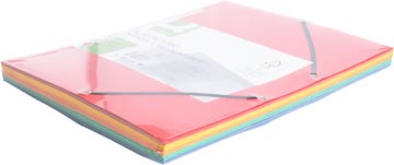 Q-Connect Elastomap, A4, 3 Kleppen En Elastieken, Karton, Assorti, Pak Van 10 Stuks