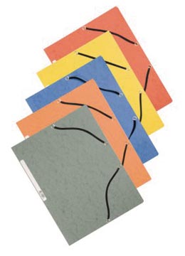 Q-Connect Elastomap, A4, 3 Kleppen En Elastieken, Karton, Assorti, Pak Van 10 Stuks