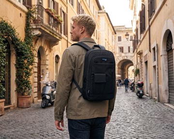 Donau Travel Rugzak Rome, 9 L, 13,3 Inch, Zwart